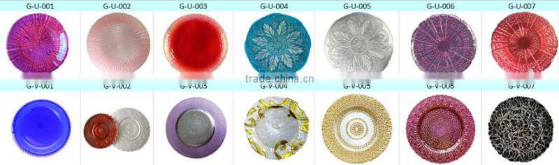 GRS Newest Elegant Blue Diamonds charger plates.