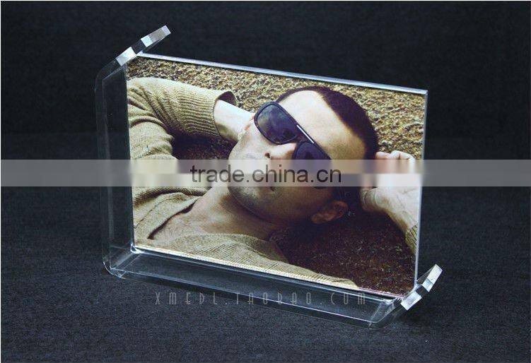 full view acrylic picture frame with brochure holder