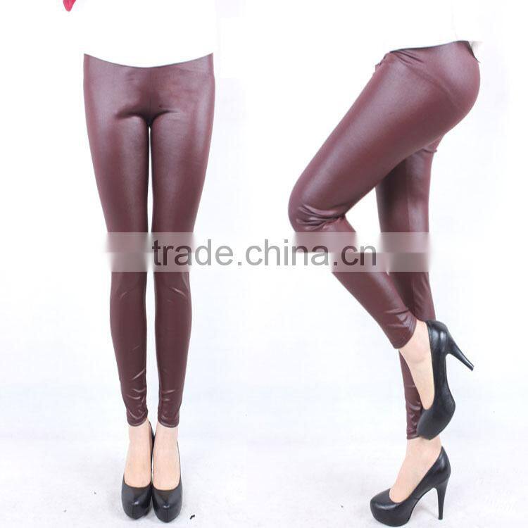 2014 Hot Girls Sexy Black Faux Leather Big Leggings Large Ladies Stretch Pants XXXL