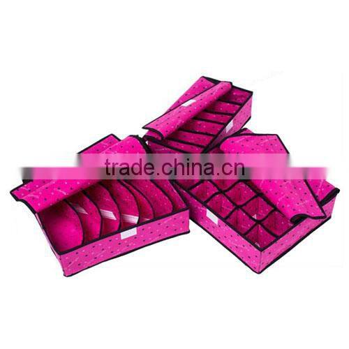 Laminated Nonwoven Floral Print Bra Organizer Set with 3 pcs (BMZ009)