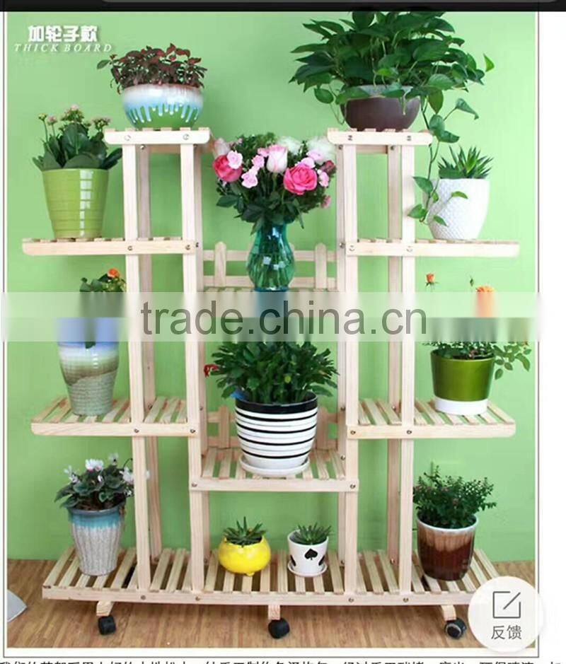Newest movable multi-laye Wooden plant stand antique flower stand