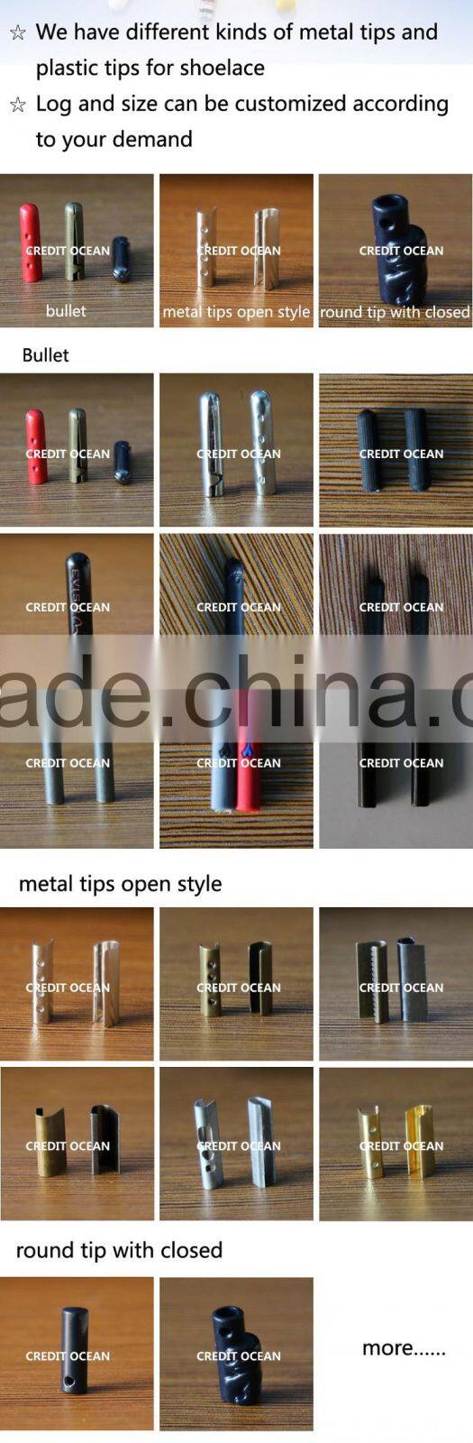 Credit Ocean custom shoelace metal aglets