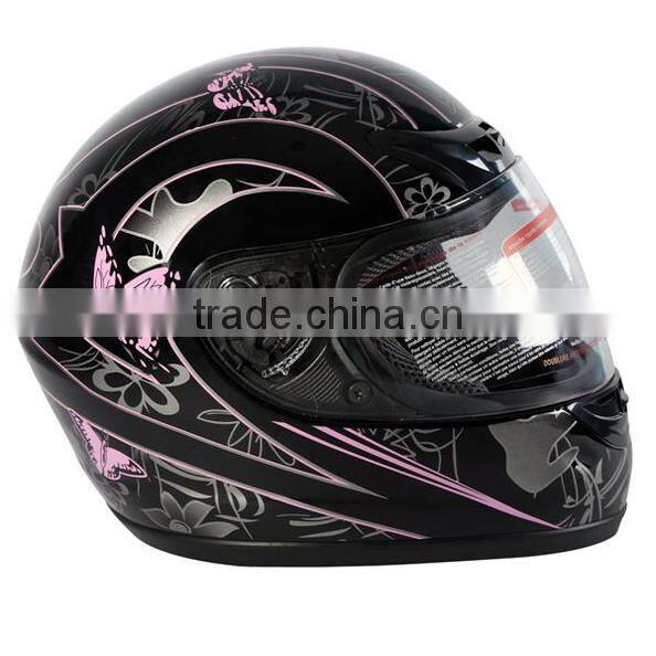 Motorcycle Pink Black Butterfly Motorcycle Full Face Helmet Street Bike Scooter DOT S M L