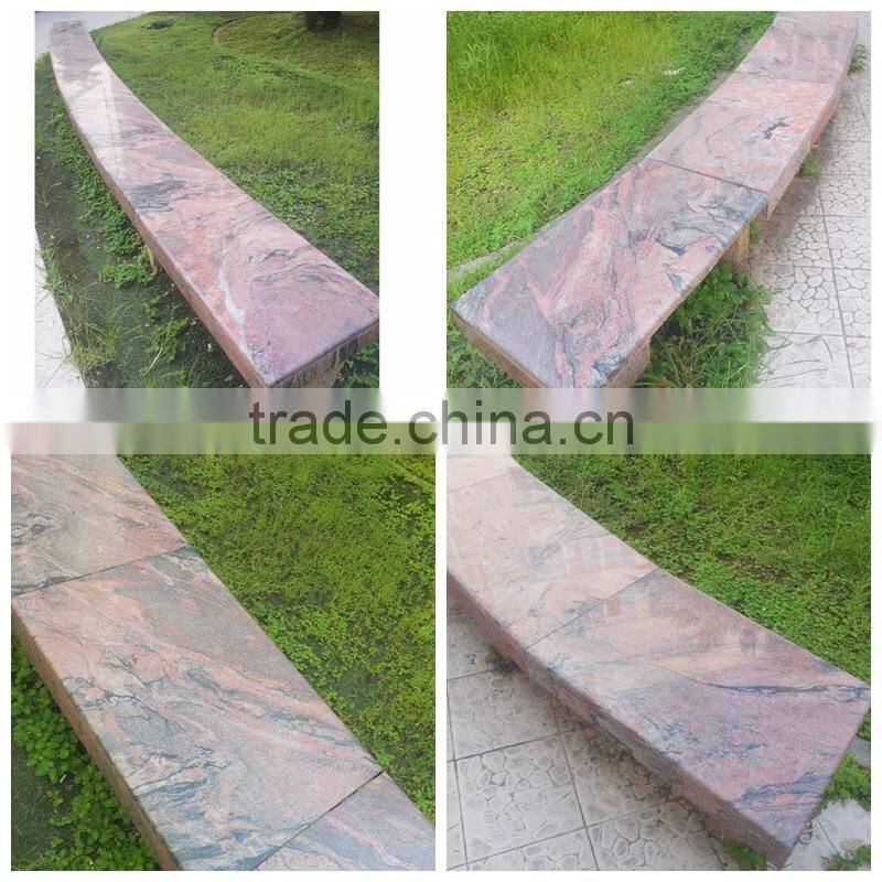 China Multicolor red granite garden bench