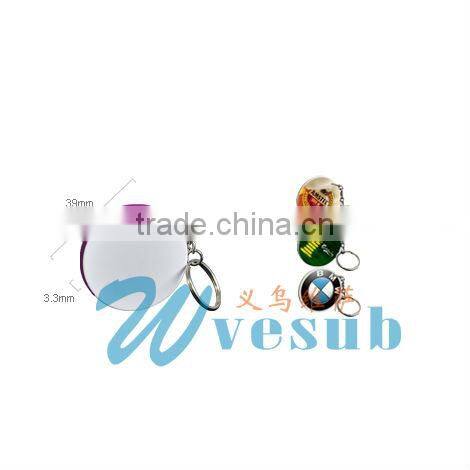 Fashion sublimation keychain custom rfid key fob waterproof ring epoxy