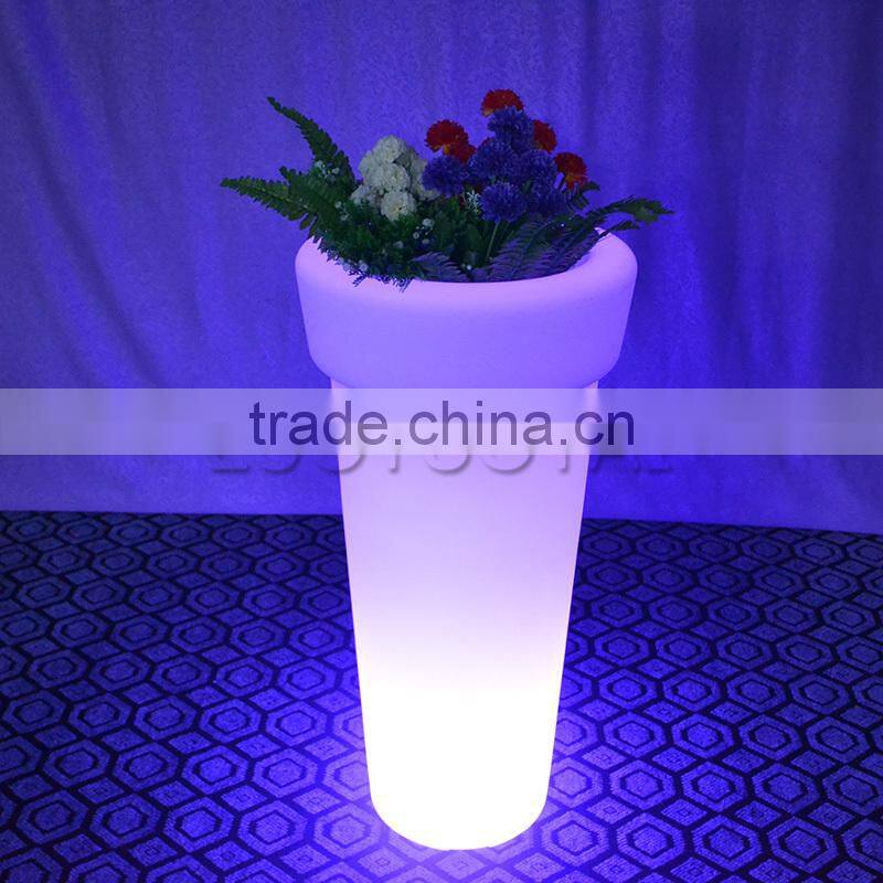 LED remote control planter pot plastic led light flower pot LTT-CF12