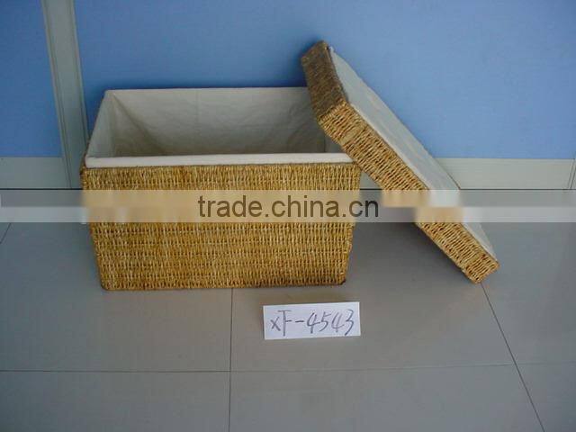 Water hyacinth baskets, rectangular water hyacinth basket with cutting handle