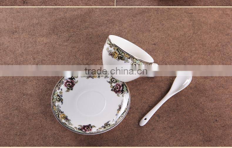 Haonai high quality hot sale bone china coffee cup saucer