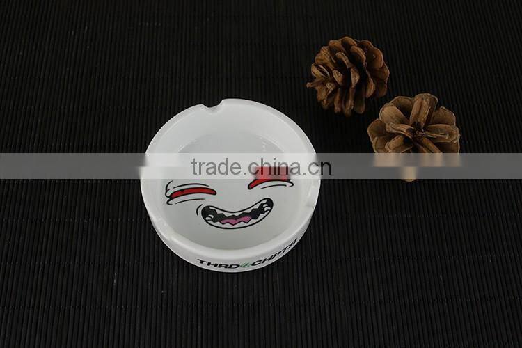 New ideas novelty ceramic ash tray ashtray with decal printing
