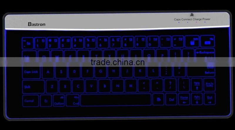 New Transparent Super Thin Glass Touch LED Backlit Universal Wired Keyboard For Windows/IOS/Android/OSX With Gesture Function