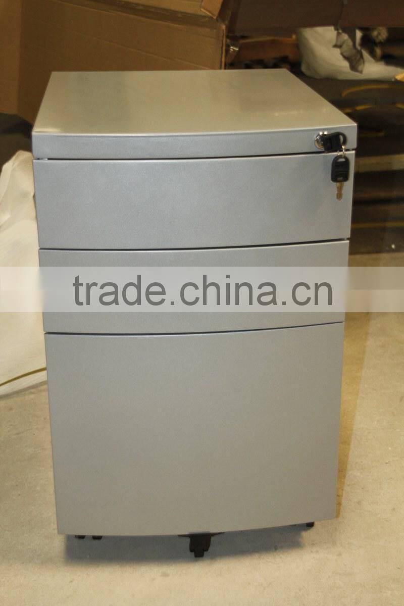 metal steel 2 drawer mobile pedestal table storage powder coated steel drawer cabinet