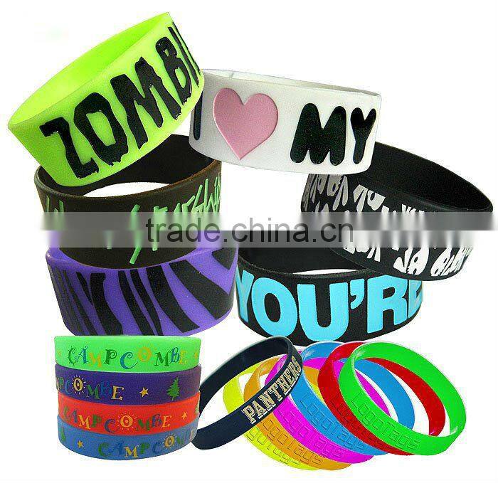 Printed Silicone Wristband with Color Filled for Promotional Gift
