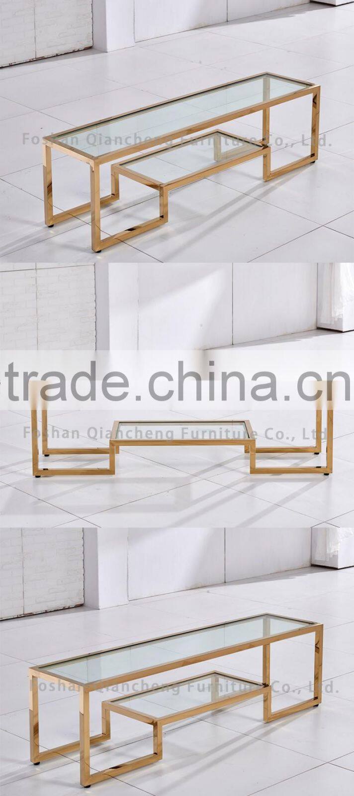 High quality furniture european style classical stainless steel tv stand dinning room set