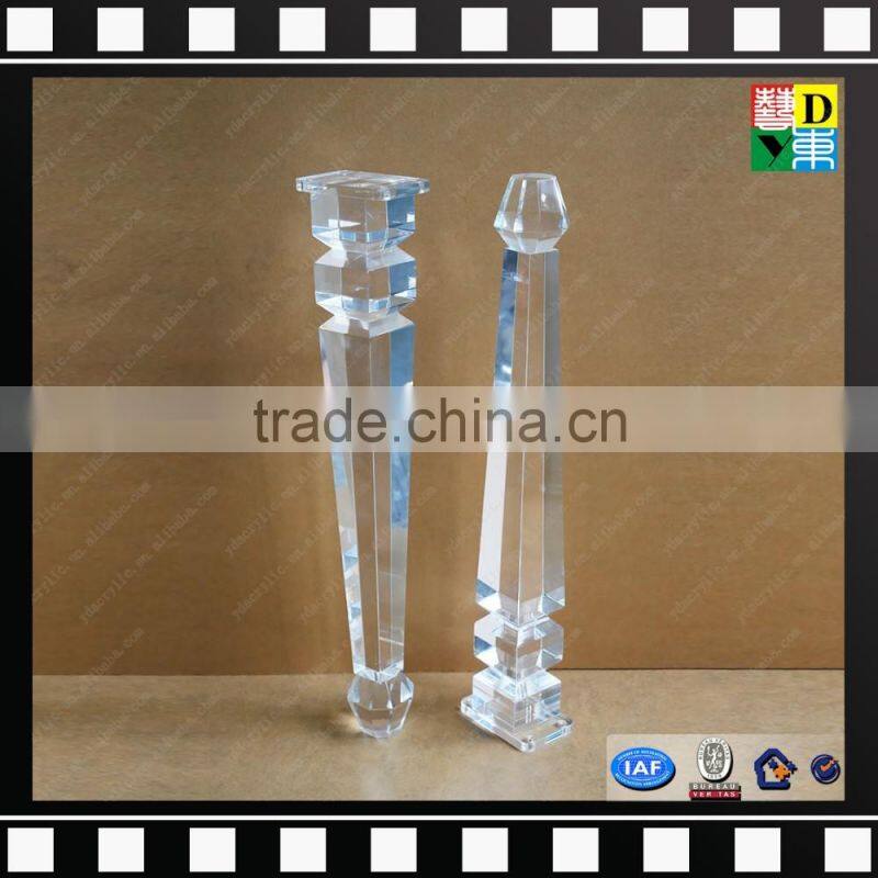 Customzied plastic clear acrylic furniture legs from china manufacturer