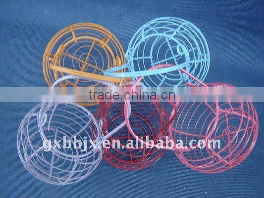 Wire small storage gift basket with handle