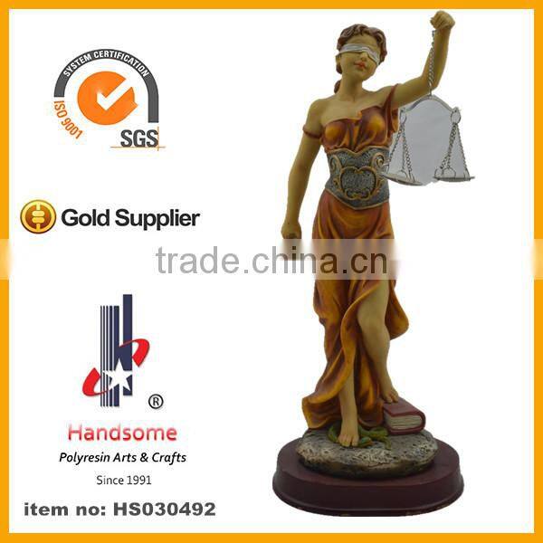 8 Inch Resin High Quality Brass Justice Lady Justice Statue