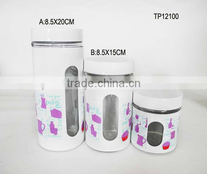 homeware white spraying plastics stocked glass candy jar