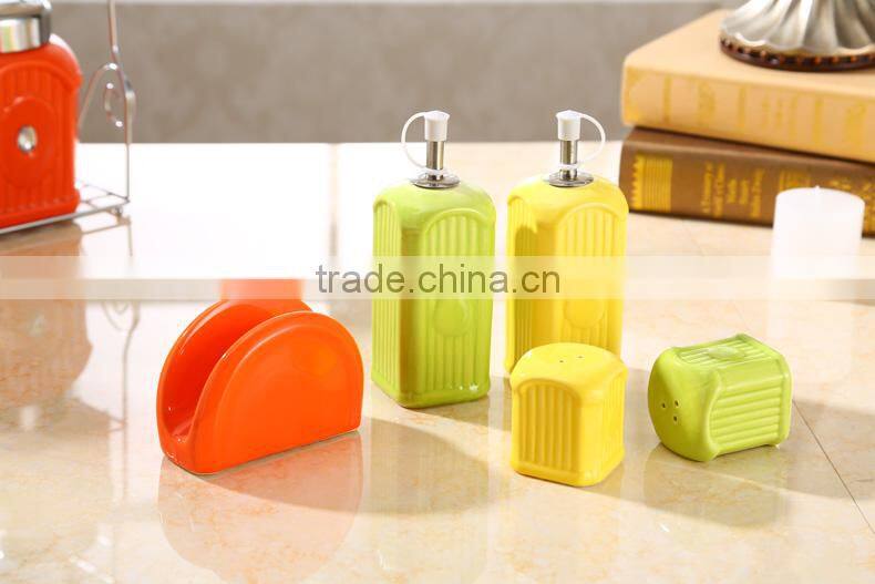 ceramic spice jar with stainless steel stand
