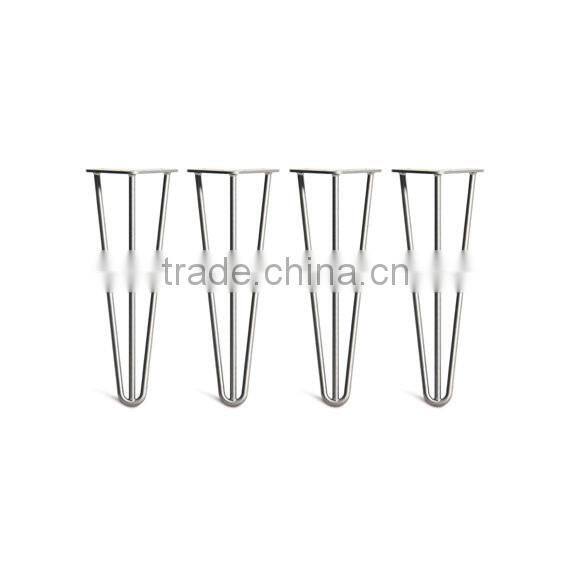 18 inch 3 rod Custom color metal hairpin table legs for outdoor furniture
