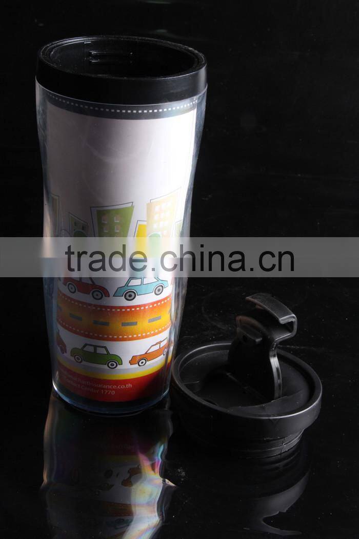 Logo Customized 12oz Double Wall Plastic Travel Mug