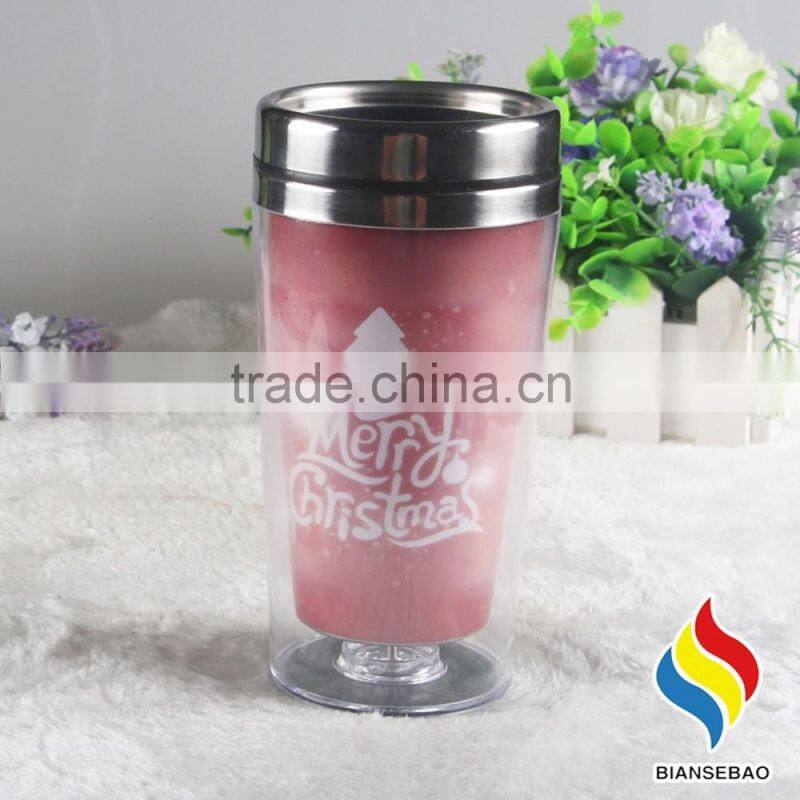 Double Wall 450ml thermosensitive color changing cup with design