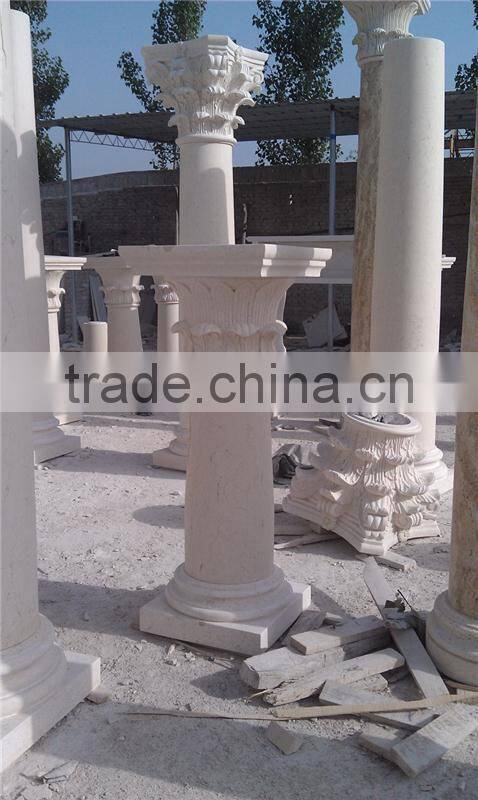 Outdoor marble column corinthian order roman pillar