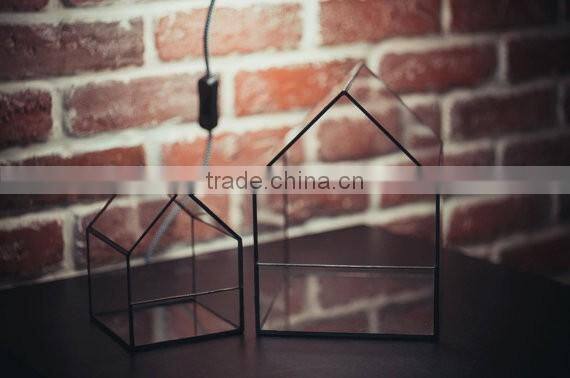 Small House Stained Glass Gecoration Terrarium Home decor Planter for indoor gardening