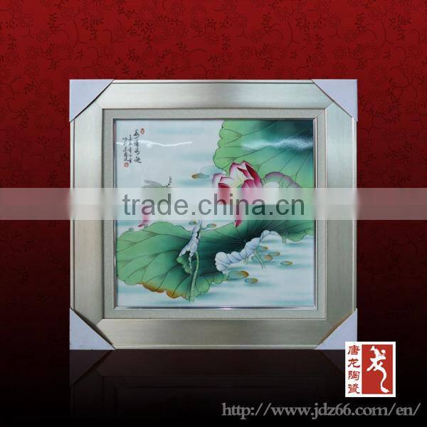 Home furniture decoration handpainted rural scene porcelain islamic art painting from China