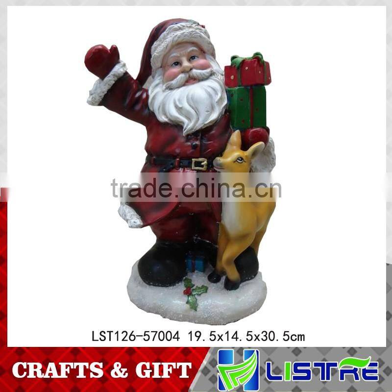 Resin Christmas Santa Claus Figurines for Christmas Ornaments