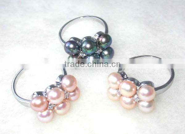 six pearls stainless rings tihatian pearl ring