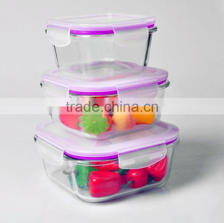 Round Glass Food Container Sets with Lid