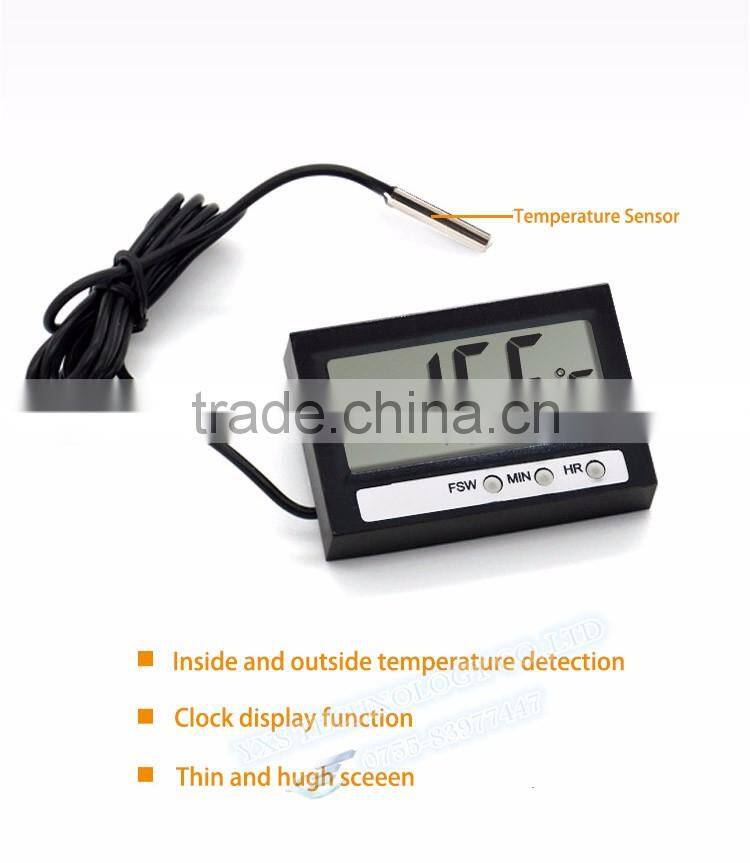 Digital Refrigerator Thermometer Electronic Digital Display Temperature Detector High Efficiency with Sensor and Buttons