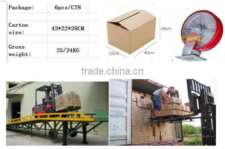 8" castor wheel caster fixed swivel brake rubber nylon pu tpr pp