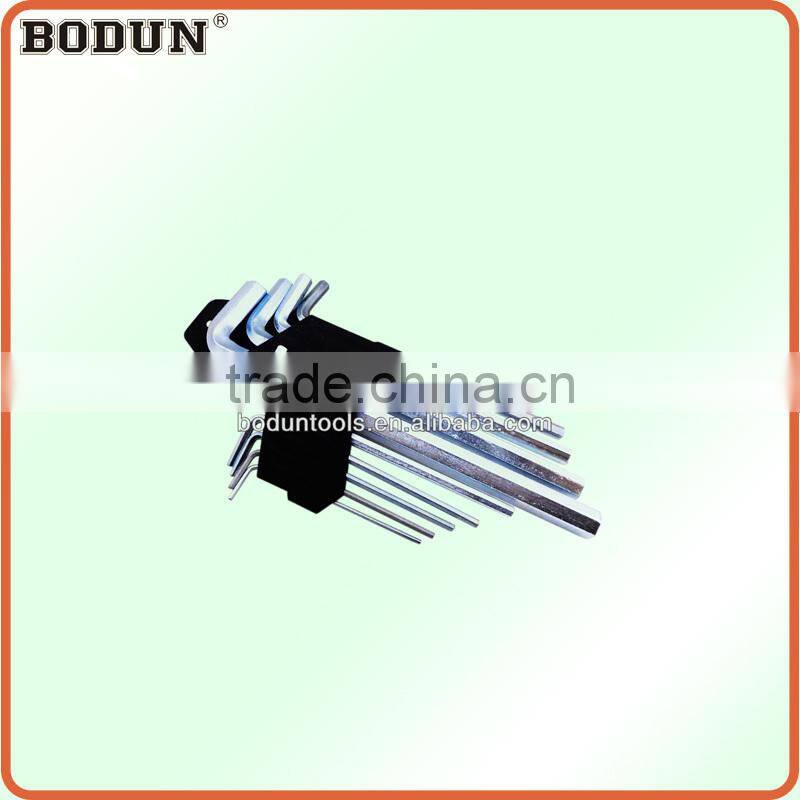 D3006-2 9pcs carbon steel galvanize Hex key wrench set-short handle
