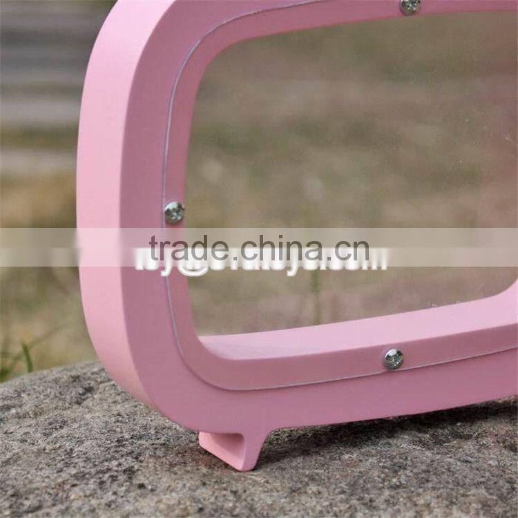 New design TV shape girls lovely wooden coin bank with logo customize W02A253
