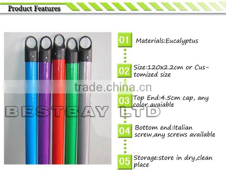 Monthly hot sale 20 containers Single color PVC coated wooden broom handle/mop sticks