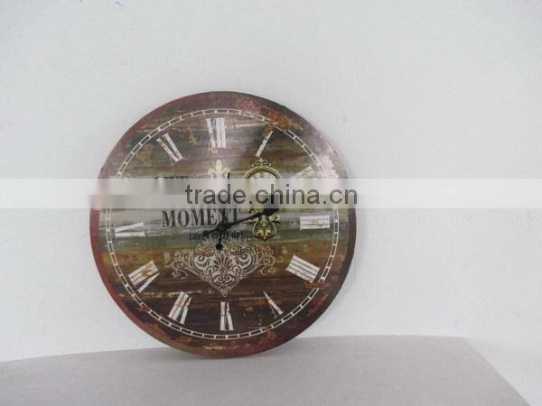 Round Wood Wall Clock Led Light