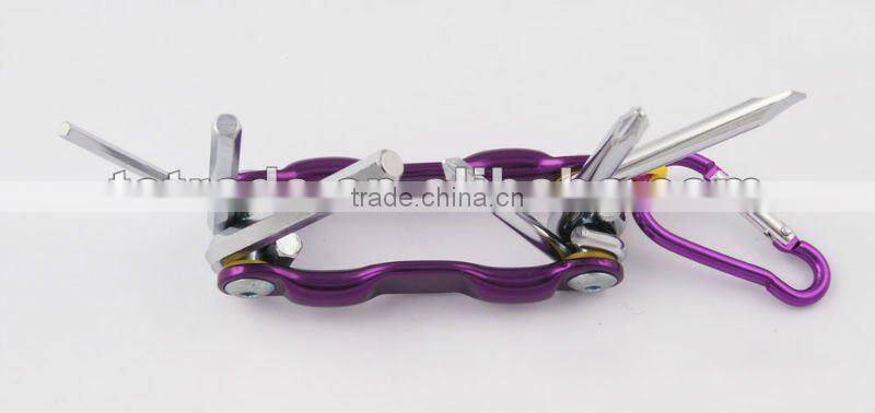 2014 new Stock pocket mini multi aluminium oxide promotion bike keychain tools 603-6