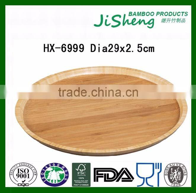 Enviromental Friendly Wholesales Round Bamboo Food Serving Plates