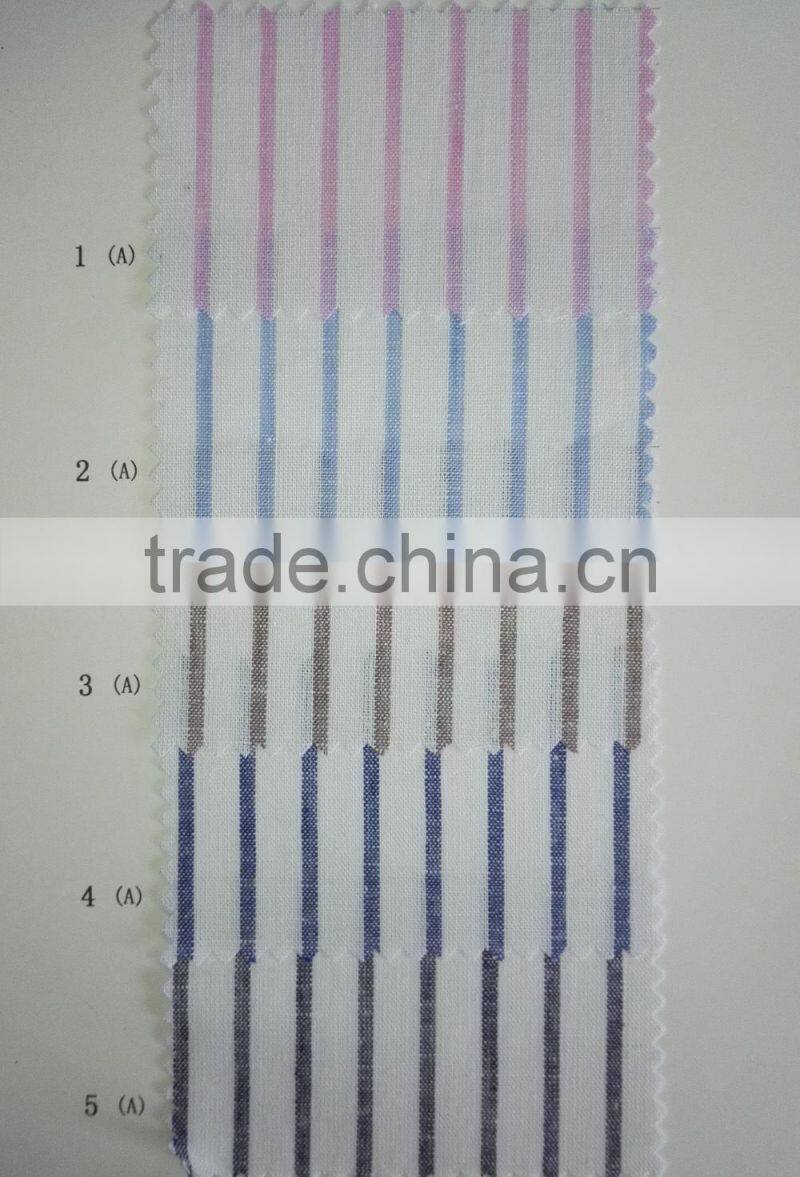 ready bulk linen cotton yarn dyed stripes woven fabric