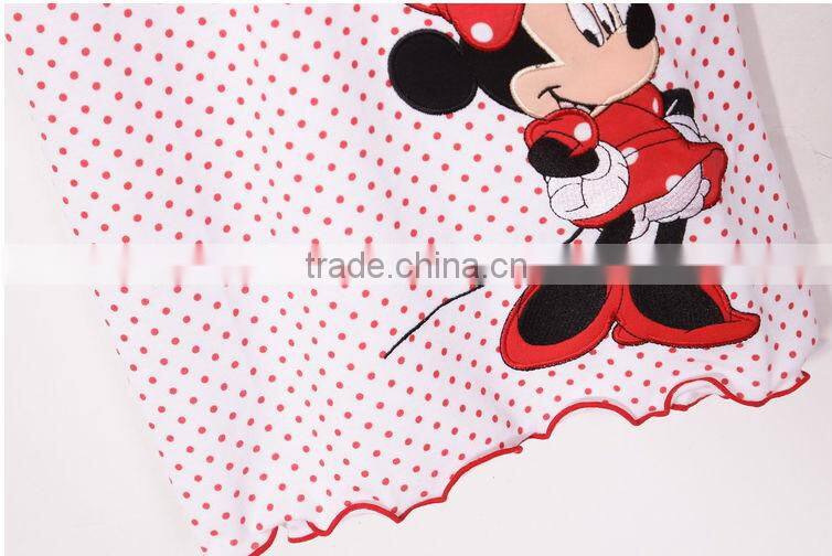 little girl dots printed 100% cotton nightgown