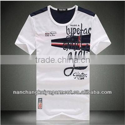 2014 summer new men's casual short-sleeve three-dimensional letters printed cotton t-shirt