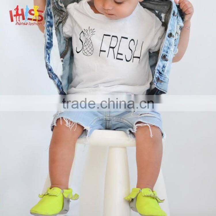2017 latest fashion top pineapple shirt design children shirts casual wear