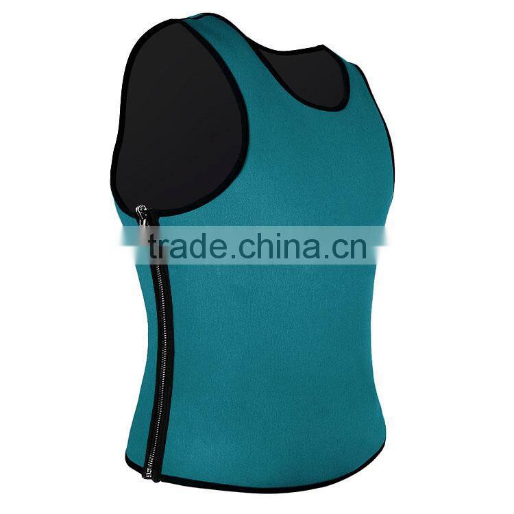 Weight Loss body shaper Mens Neoprene slimming sauna vest&tank top with zip