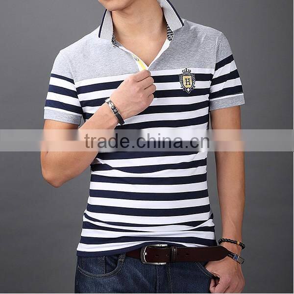 2016 top sale t-shirt transfers sports wholesale striped t-shirt for men