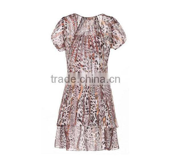 Hot sale fashion style top quality ladies' loose fit printed round neck short-sleeved name brand plus size clothing