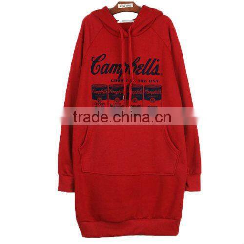 Women Casual Long Pattern Thicken Fleeces Hoodies