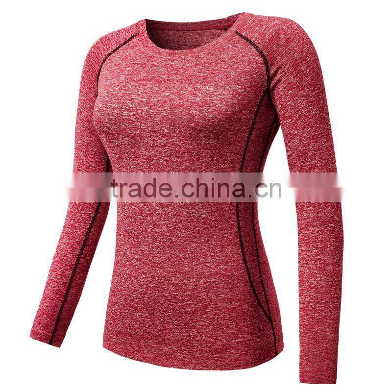 Custom comfortable professional Blank long sleeve women fitness gym sport t-shirt