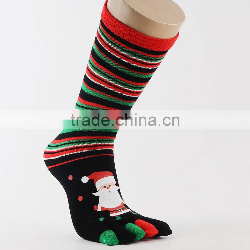 Popular Crazy Selling christmas five toes socks