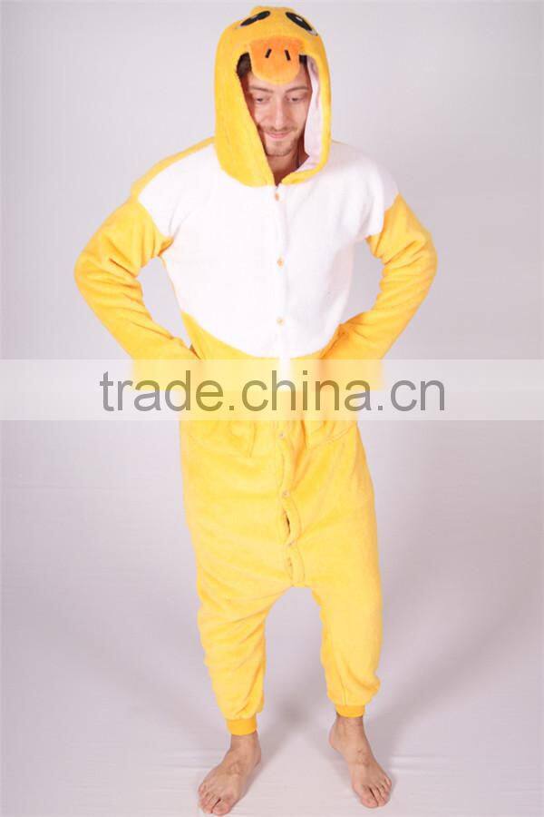 Festival top quality wild style yellow donald duck adult mascot costume